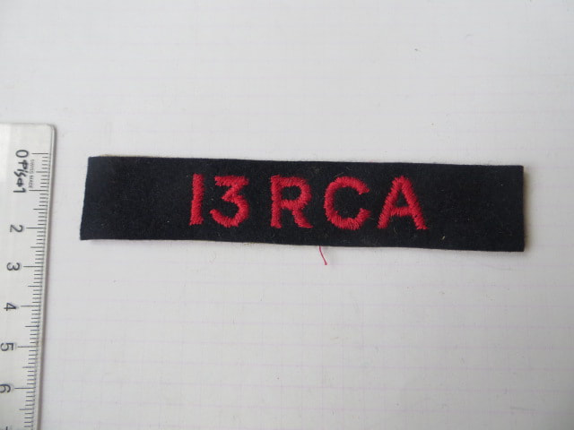 Canada 13th Field Regiment of the Royal Canadian Artillery Shoulder Title